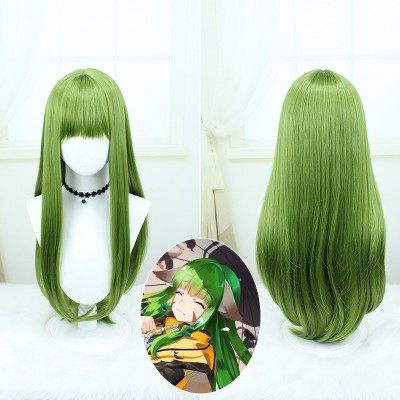 Enmusubi no Youko-chan Red-Haired Annie Cosplay Wigs Grass Green Long Hair 80CM