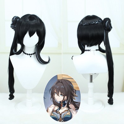 【Honkai Impact 3rd】 Ruan Mei Black Long Wig 70CM - Timeless Black Straight, Elegant Drape, Cosplay Must-Have, Exude Mysterious Eastern Charm