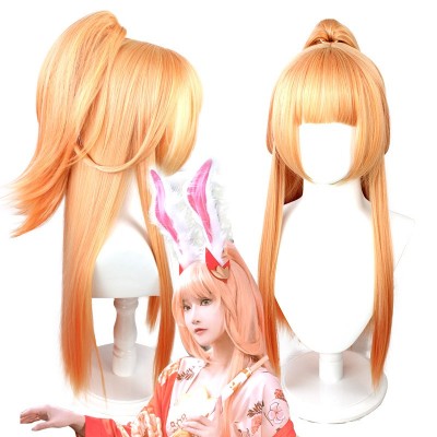 【Arena of Valor Illusionist】Surging Dance Wig - Twirl into Magic with 70cm Luminous Orange Long Hair, Perfect for a Mesmerizing Cosplay Performance
