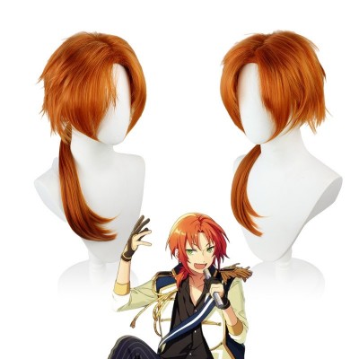 【IDOLiSH7 LEO】Cosplay Wig - 58cm Vibrant Orange Hair, Perfect for Pop Star Persona & Anime Authenticity