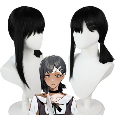 【Power Unleashed】Power Cosplay Wig 40CM - Embrace the Wild Spirit of Chainsaw Man's Iconic Character with Edgy, On-Point Black Short Locks