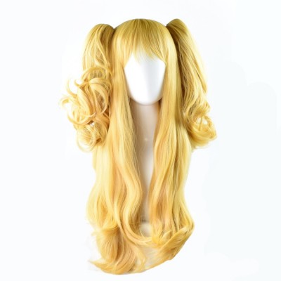 Citrus Yuzu Aihara Cosplay Wigs Yellow Curly Medium Length Hair 70CM