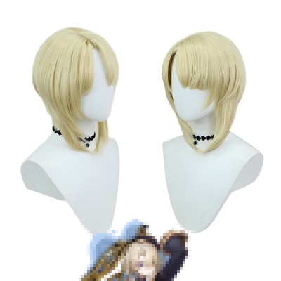 【Midnight Monarch】Fischl Genshin Impact Wig - Rule the Night with Chic Blonde, 40CM Regal Locks & Captivating Crown