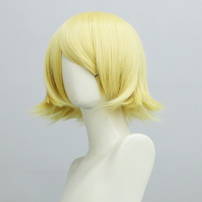 【Hatsune Family Kagamine 】Rin Cosplay Wig Yellow Short 32CM - Bold Yellow Tresses, Ideal Cosplay Choice, Effortlessly Channel Rin's Charm, Steal the Spotlight in Style