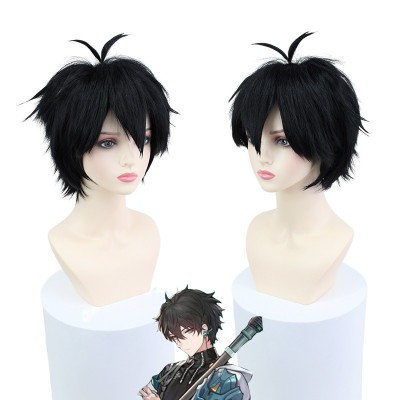 【Honkai Impact 3rd】Dan Heng Black Short Wig 30CM - Classic Noir Shade, Sleek Cropped Style, Precision Crafted Character Persona, Embody Strength & Resolve in Your Cosplay Showcase