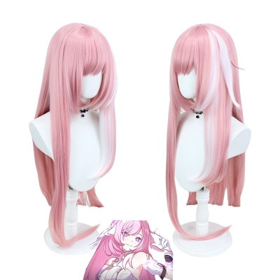 Honkai Impact 3rd Herrscher of the Void Cosplay Wigs Pink Highlight White Long Hair 110CM