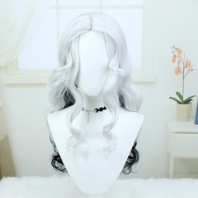 Identity V Psychologist The Ripper Long Night White Medium Wig - 70cm Snowy White Mid-Length, Perfect Character Enactment, Instant Mysterious Psychologist Transformation, Immersive Anime Experience, Emit Wisdom Glow