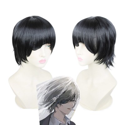 Angels of Death  Isaac Foster Cosplay Wigs Black Short Hair 30CM