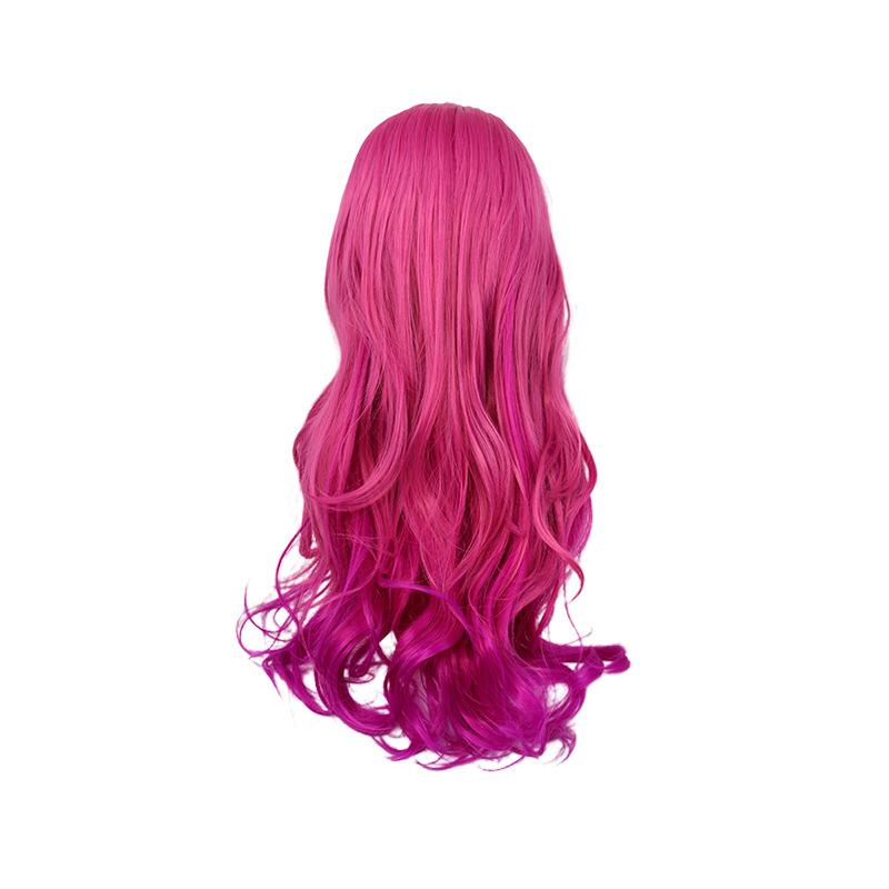 League of Legends Ahri Cosplay Wig Dark Pink Long Wig with Cap Anime Wigs 75CM