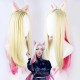 League of Legends Ahri1 Cosplay Wig Blonde and Pink Long Wig with Cap Anime Wigs for Female 80CM