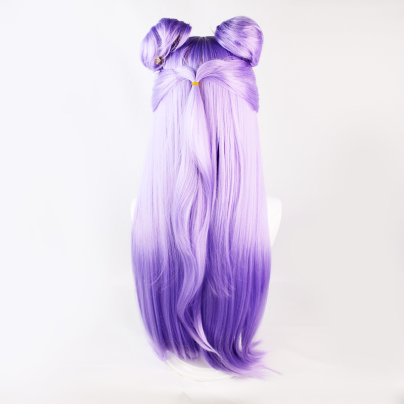 League of Legends Evelynn Cosplay Wig Purple Long Hair with Cap Anime Wigs 80CM