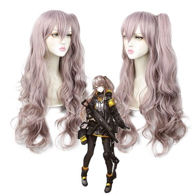 Girls' Frontline Cosplay Wig Pink Curly Long Wig with Cap Anime Wigs 70CM