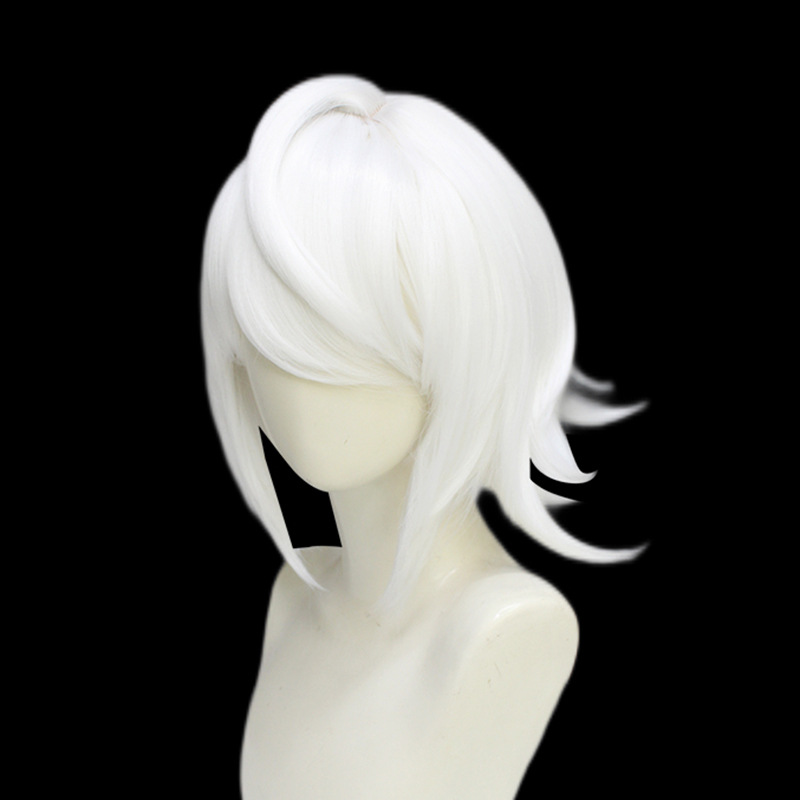 Sky Children of the Light Child of Light Cosplay Wig White Short Wig with Cap Anime Wigs for Male 30CM