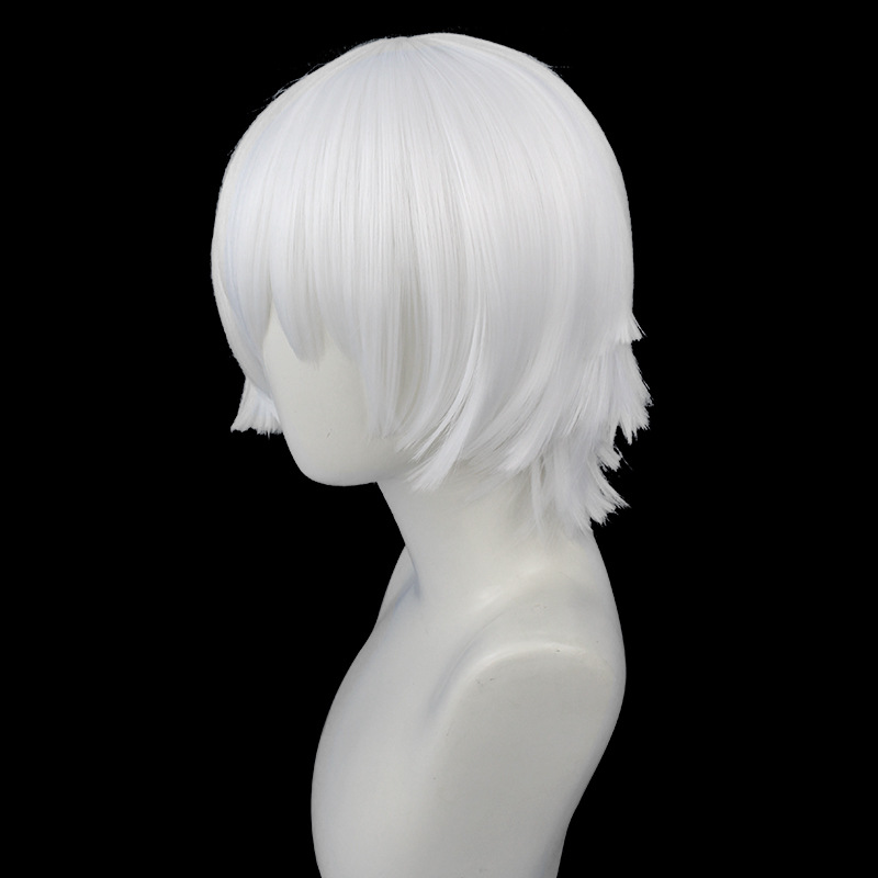 Sky Children of the Light Wizard Cosplay Wig White Short Wig with Cap Anime Wigs 30CM