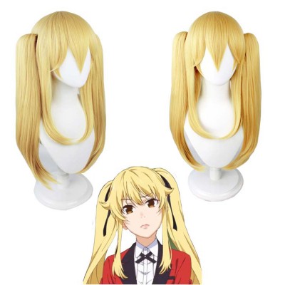 Kakegurui Mary Saotome Yellow Long Wig - Comfort Cap Included, 50cm Bright Yellow, Perfect Character Performance, Instant Clever Gambler Transformation, Immersive Anime Experience, Exhibit Winning Confidence