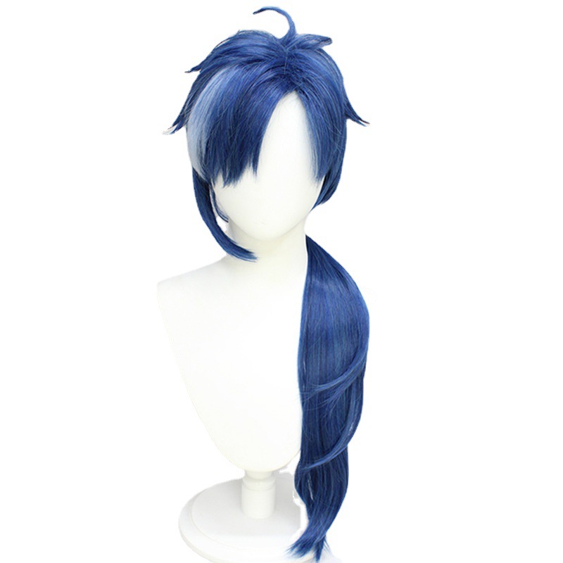 Genshin Impact |Kaeya Cosplay Wig Knights of Favonius Dark Blue Braided Wig with Gradient Highlights 80cm