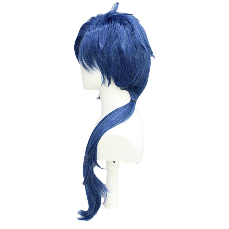 Genshin Impact |Kaeya Cosplay Wig Knights of Favonius Dark Blue Braided Wig with Gradient Highlights 80cm