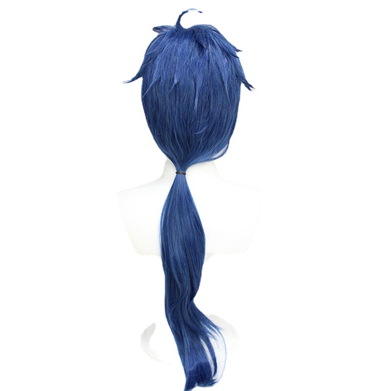 Genshin Impact |Kaeya Cosplay Wig Knights of Favonius Dark Blue Braided Wig with Gradient Highlights 80cm