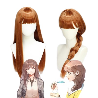 Love of Light and Night Cosplay Wig Brown Long Wig with Cap Anime Wigs 65CM
