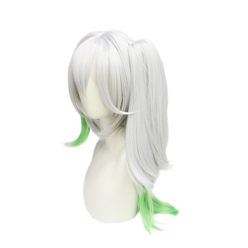 Genshin Impact Nadja Cosplay Wig White Short Wig with Cap Anime Wigs for Men 55CM