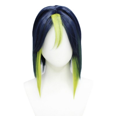 【Genshin Impact】Xinyan Cosplay Wig - Edgy 30cm Blue Thunderclap for Men, Ignite Rebel Spirits, Amplify Comic Party Presence, Command Stage with Fierce Authenticity