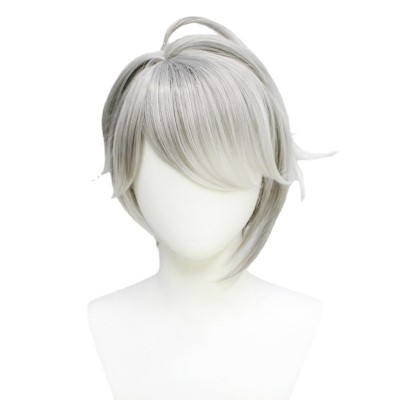 【Celestial Synthesis】Albedo Genshin Impact Cosplay Wig - Embody Enigma with Sleek Silver Locks, Bangs & Precision Fit Ca