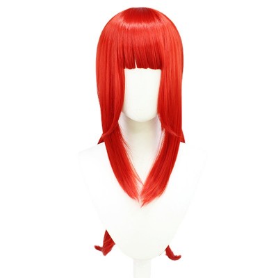 Genshin Impact Ningguang Cosplay Wig Red Long Wig with Cap Anime Wigs 80CM
