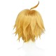 Genshin Impact Dainsleif Cosplay Wig Yellow Short Wig with Cap Anime Wigs for Adults Halloween Christmas Carnival Party 30CM