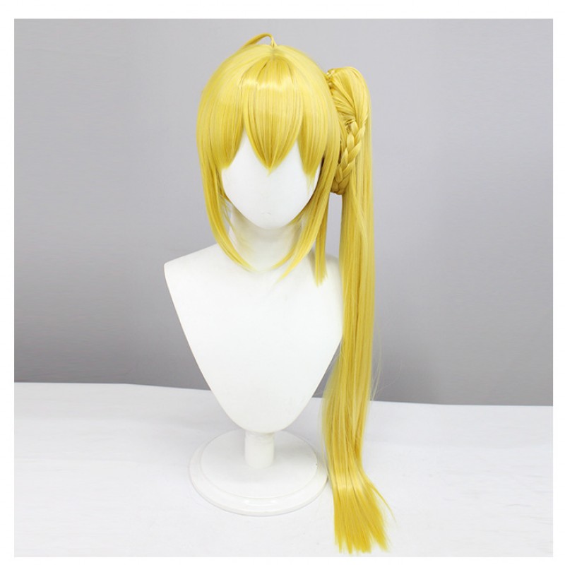 Solitary Rock Ichiri Goto Dupaki Cosplay Wig 70cm Yellow Long Wig with Cap Anime Wigs 70CM