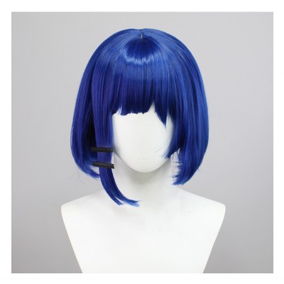 Solitary Rock Ichiri Goto Dupaki Cosplay Wig Blue Short Wig with Cap Anime Wigs 30CM