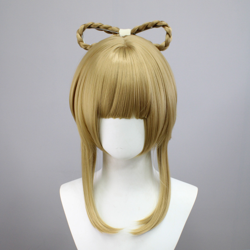 Genshin Impact Yaoyao Cosplay Wig Brown Short Wig with Cap Anime Wigs for Female 40