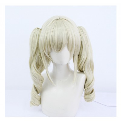 Genshin Impact Knights of Favonius Barbara Cosplay Wig Blonde Wig with Cap Anime Wigs for Adults Halloween Christmas Carnival Party 40CM