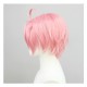 New World Celebration Est Cosplay Wig Pink Short Wig with Cap Anime Wigs for Men 30CM