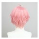 New World Celebration Est Cosplay Wig Pink Short Wig with Cap Anime Wigs for Men 30CM