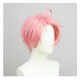 New World Celebration Est Cosplay Wig Pink Short Wig with Cap Anime Wigs for Men 30CM