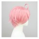 New World Celebration Est Cosplay Wig Pink Short Wig with Cap Anime Wigs for Men 30CM