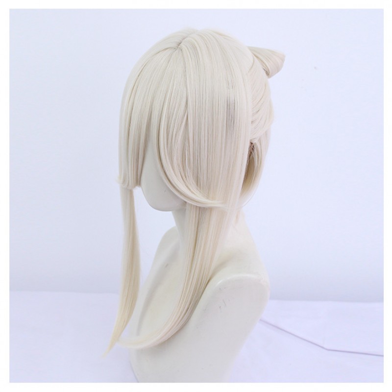 Genshin Impact Ningguang Cosplay Wig Light Blonde Wig with Cap Anime Wigs 48CM