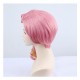 Genshin Impact ChildeTartaglia Cosplay Wig Pink Short Wig with Cap Anime Wigs With Curly 43CM