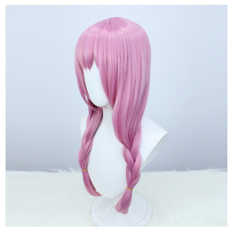 Zur Lane Hibiki Cosplay Wig Pink Long Hair with Cap Anime Wigs 65CM