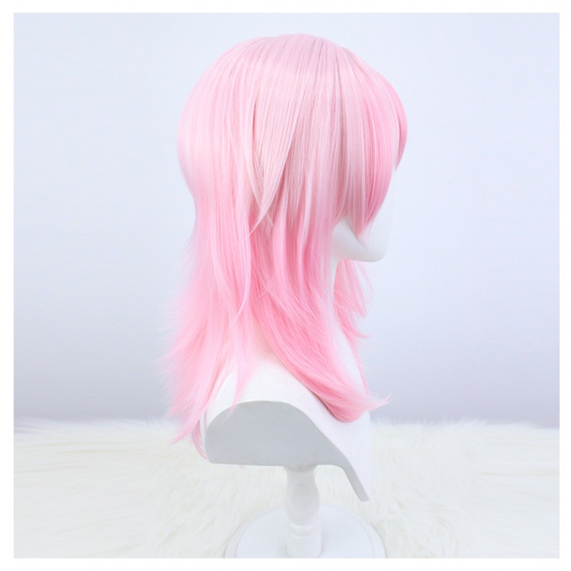 Honkai Impact 3rd March 7th Cosplay Wig Pink Short Wig with Cap Anime Wigs for Adults 52CM