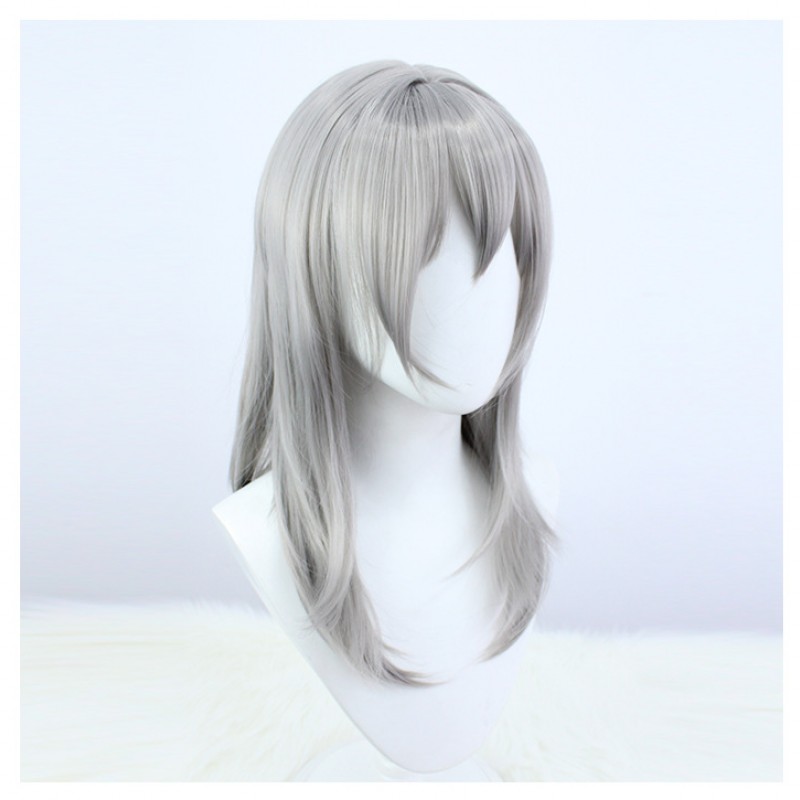 Honkai Impact 3rd Clara Cosplay Wig Silver Short Wig with Cap Anime Wigs for Adults and Kids 50CM