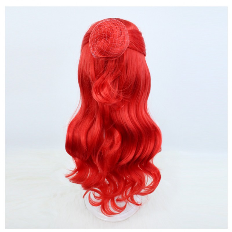 Honkai Impact 3rd Himeko Cosplay Wig Red Long Wig with Cap Anime Wigs With Curly 70CM