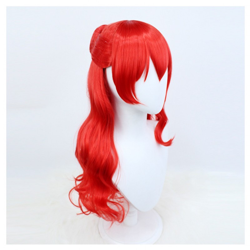 Honkai Impact 3rd Himeko Cosplay Wig Red Long Wig with Cap Anime Wigs With Curly 70CM