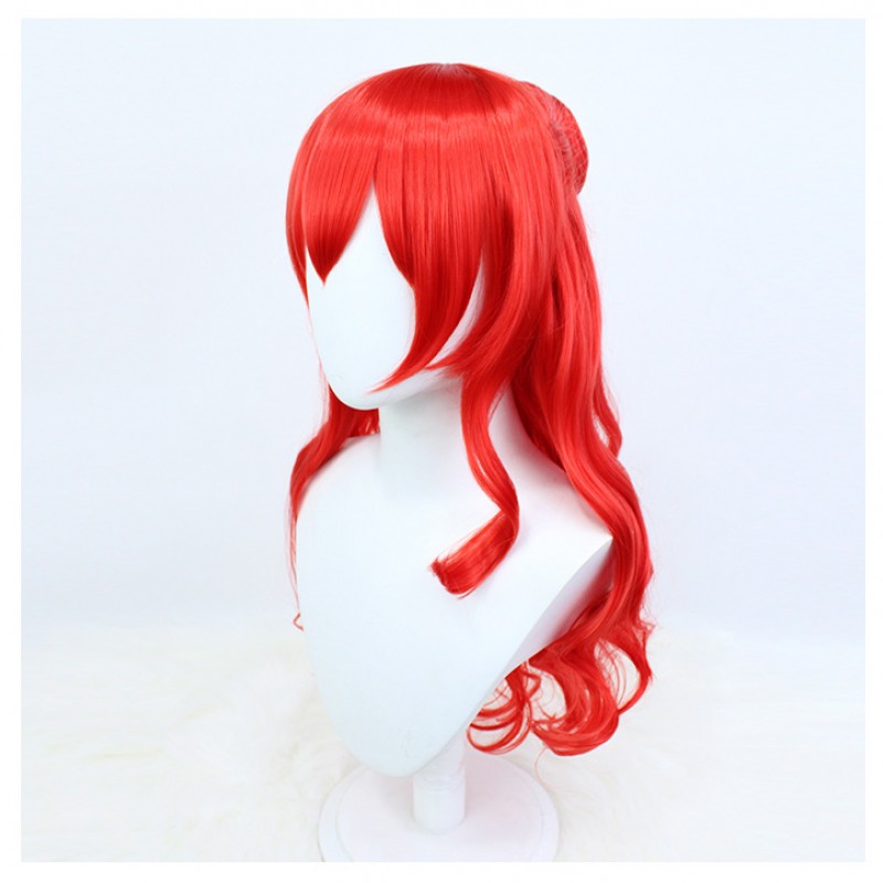 Honkai Impact 3rd Himeko Cosplay Wig Red Long Wig with Cap Anime Wigs With Curly 70CM