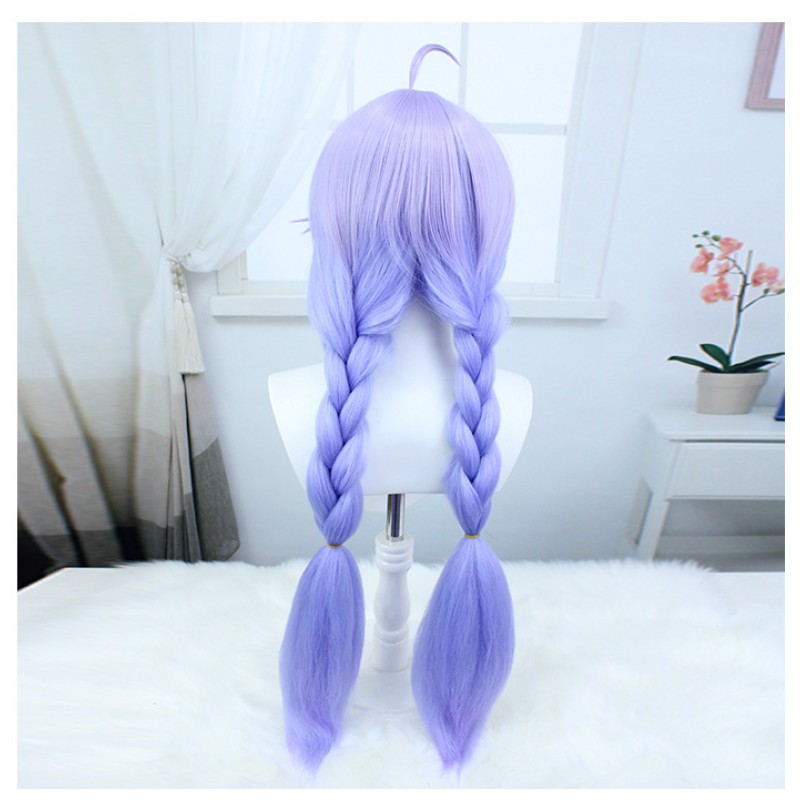 Honkai Impact 3rd Shirley Cosplay Wig Purple Long Hair with Cap Anime Wigs for Women and Children Halloween Costume Party 85CM