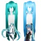 Hatsune Miku Cosplay Wig 110 cm Long Straight Hair Bang Wig with Cap Anime Wigs 110CM