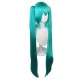 Hatsune Miku Cosplay Wig 110 cm Long Straight Hair Bang Wig with Cap Anime Wigs 110CM