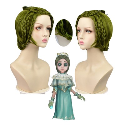 Identity V Doctor Cosplay Wig Green Short Wig with Cap Anime Wigs for Women