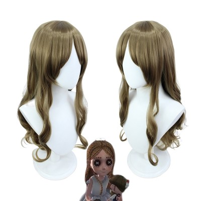 Identity V Rolling Friends Little Girl Cosplay Wig Brown Long Wig with Cap Anime Wigs 72CM