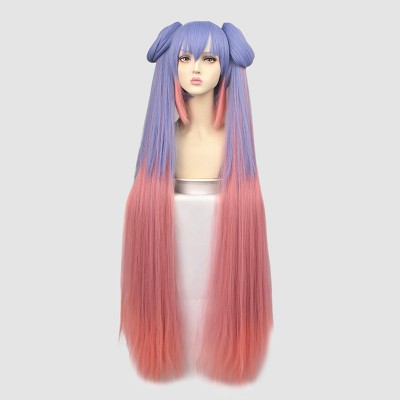 【Arena of Valor Vibrance】Sun Shangxiang Wig - Embrace Boldness with 110cm Long Straight Hair in Striking Purple & Pink, Ready to Transform You into a Cosplay Icon